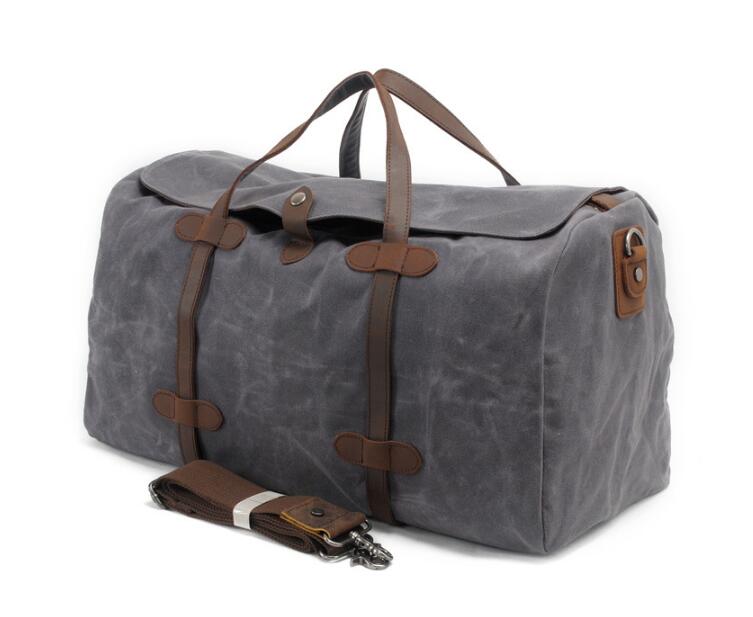 amazonbasics canvas travel weekender duffel luggage bag - grey Men's Canvas Luggage Bag Overnight Bag Grey Brown Black – LeatherNeo