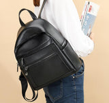 Womens Small Black Leather Backpack