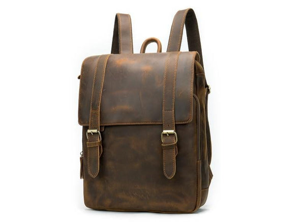 cheap leather backpacks for college Lakshigo Genuine Laptop Backpack Men & Women, 16 Inch Vintage Brown Leather Backpack, Professional Work Computer Bag, Travel Rucksack for Office, Business & : Electronics and has good natural characteristics 18" Genuine Leather Retro Rucksack
