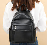 Womens Small Black Leather Backpack