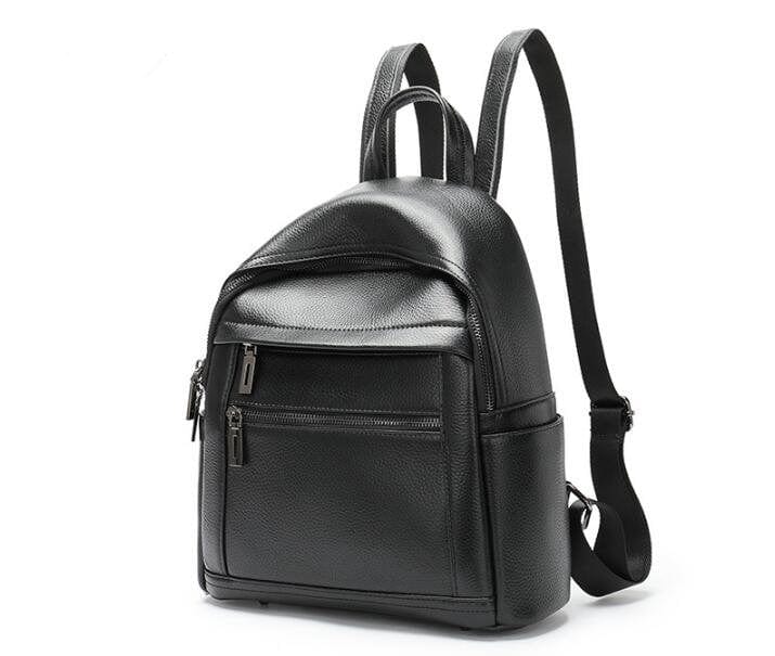 Womens Small Black Leather Backpack