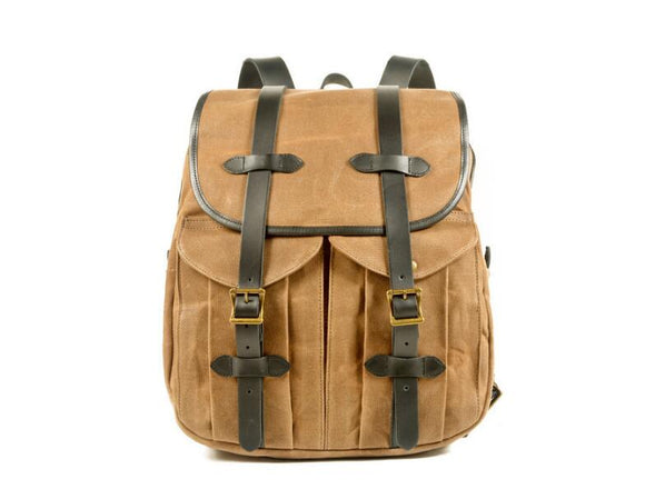 Khaki Large Womens Canvas Backpack Bag