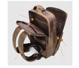 Brown Leather Backpack Purse Bag