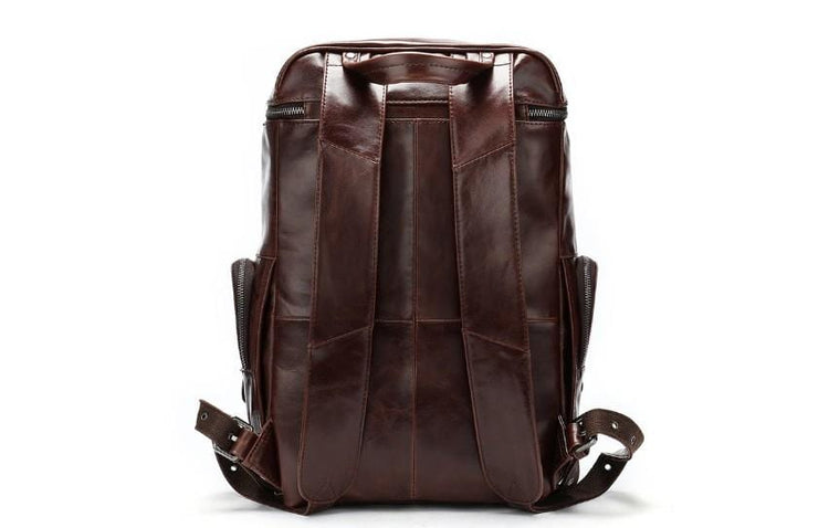 Men's Luxury Brown Leather Backpack