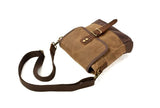 Men's Waxed Canvas Messenger Shoulder Bag 