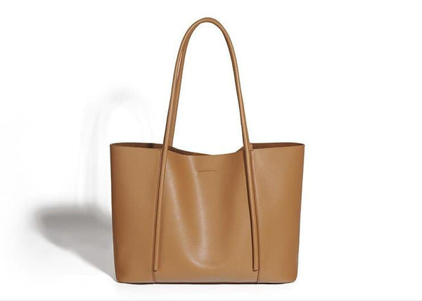 Large Women's Leather Tote Light Brown
