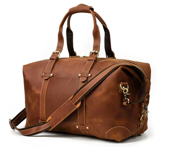 men's leather duffle bag