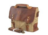 Women's Khaki Waxed Canvas Messenger Bag