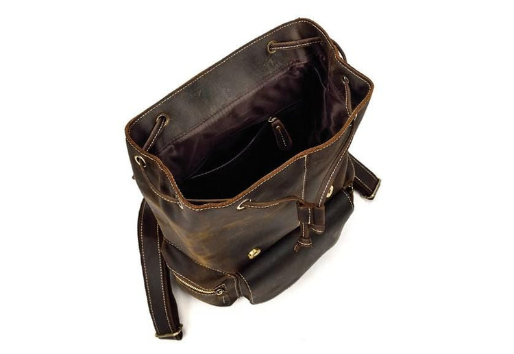 inside the leather backpack purse rucksack