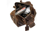 large mens leather travel luggage bag
