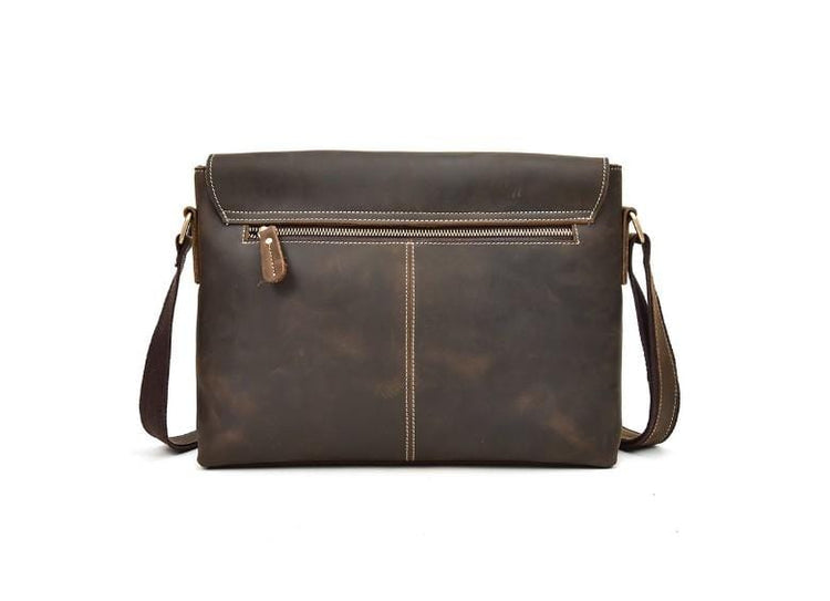 leather vertical messenger bag