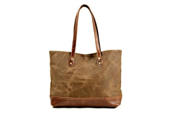 canvas handbag leather tote