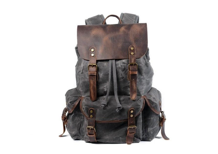 canvas leather backpack purse