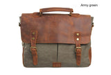 Women's Army Green Waxed Canvas Messenger Bag