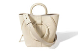White Women's Leather Tote Handbag