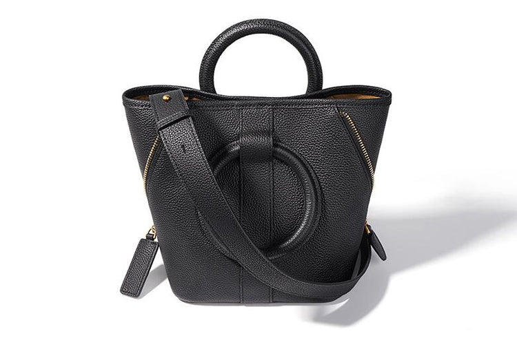 Black Women's Leather Tote Handbag