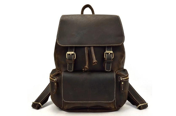 designer leather backpack for women Genuine Leather Backpack for Men, Vintage Handmade Dark Brown / 15.6" laptop