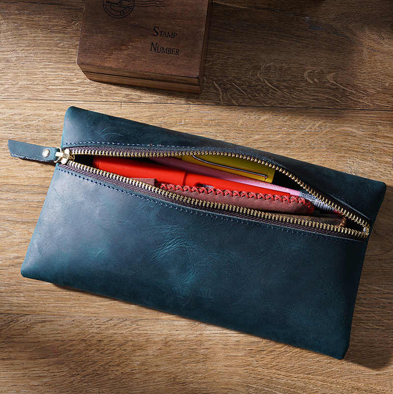 Mini Zippered Leather Pen & Pencil Cases – LeatherNeo