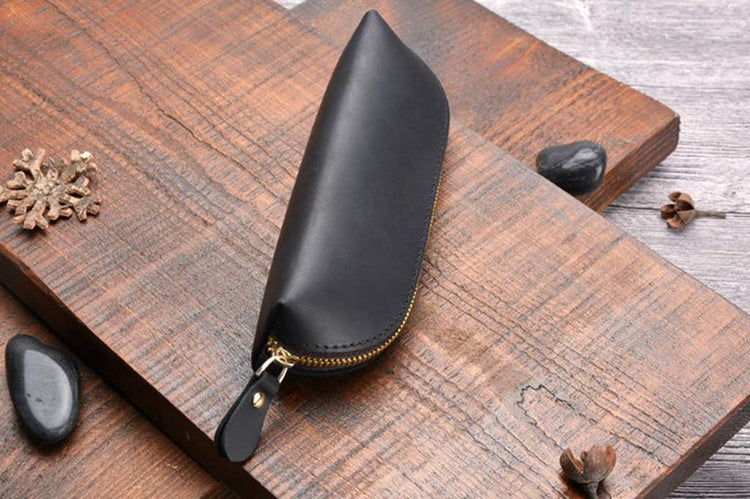Benutzerdefinierte Bleistifthalter aus schwarzem Leder