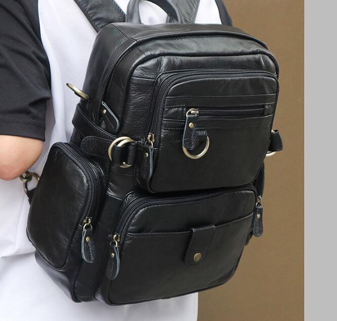 black leather backpack purse for travel