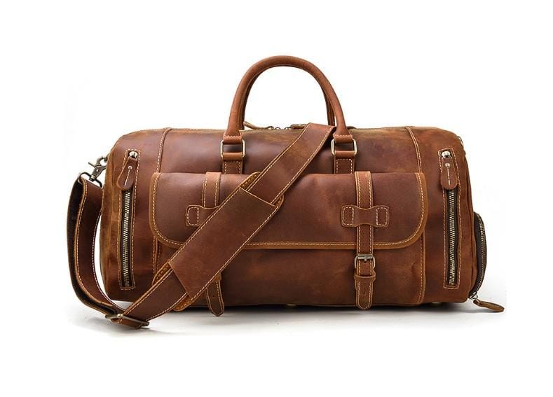 Acheter Sac de voyage en cuir de chèvre pour hommes, sac de sport véritable marron Vintage Duffle S, nouveaux sacs Acheter Sac de voyage en cuir de chèvre pour hommes, sac de sport véritable marron Vintage Duffle S, nouveaux sacs