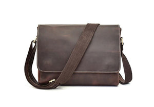 15 inch Leather Vintage Rustic Crossbody Messenger Courier Satchel Bag Gift Men