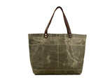 army green canvas shoulder tote bag