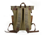 canvas and leather backpack purse