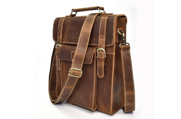 rustic leather backpack purse