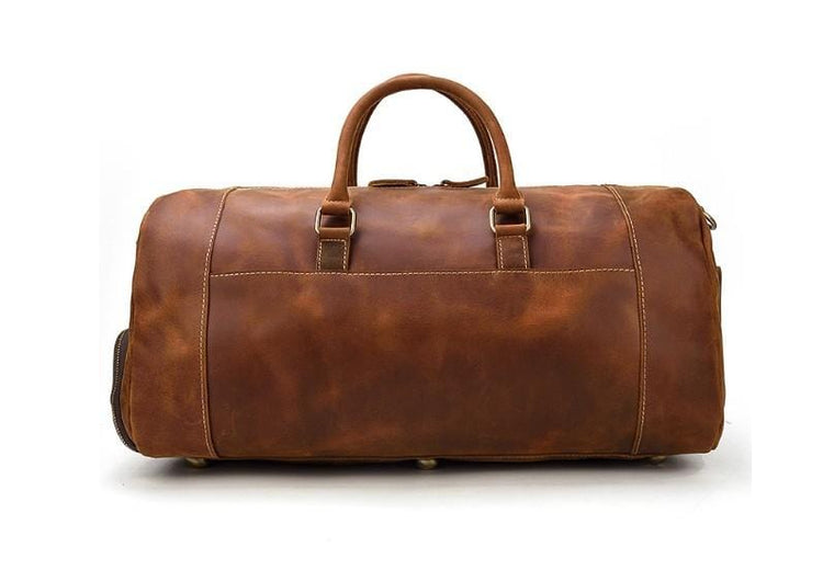 mens leather luggage duffel for travel