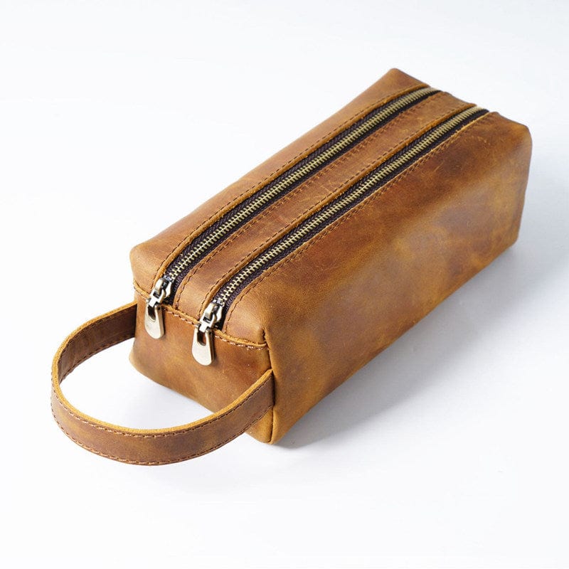 Large Leather Pencil Case Pen Bag – LeatherNeo