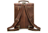 unisex rustic brown leather backpack purse 