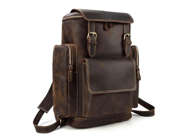 designer cognac leather backpack Mens Designer Leather Backpack Womens Rucksack Purse – LeatherNeo