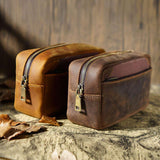 Mens Leather Pencil Case Pen Bag