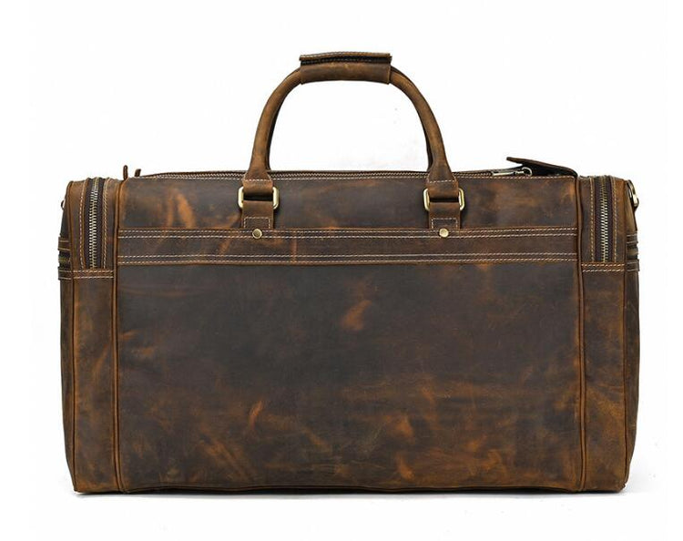 leather men duffle bag for outdoor