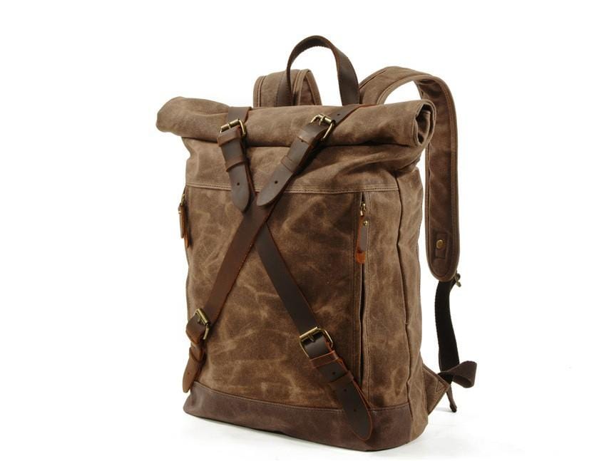 canvas and leather backpack womens Small Womens Canvas Backpack Purse Bag Unisex Style – LeatherNeo