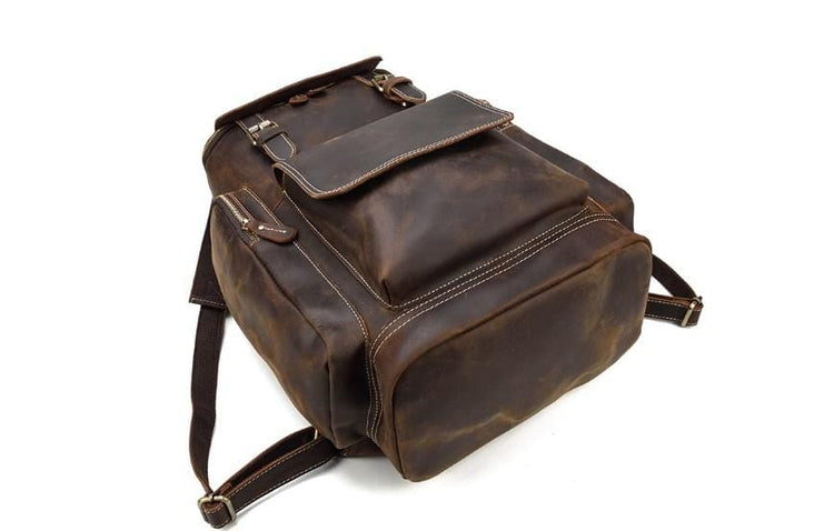 brown leather backpack mens designer pattern