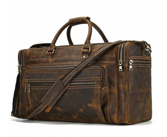 leather men duffle bag