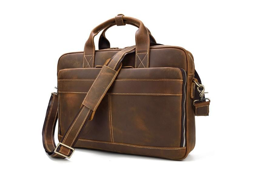 Oak Leathers Sac à Bandoulière Cuir Homme Femme - Ordinateur Portable Universitaire