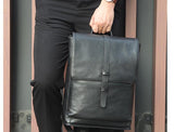fashion black leather backpack purse