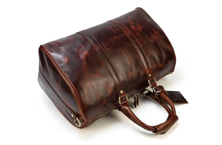 luxury leather duffel bag for travel