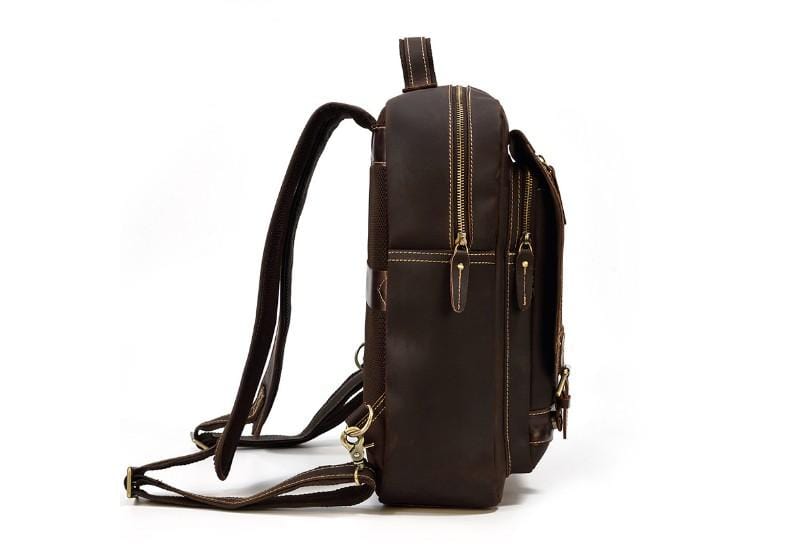 Leather Backpack Bag Rucksack Travel (Dark Brown Goat Hide Bag) Men's  Vintage | eBay