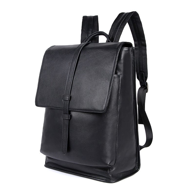 black leather backpack small Black Small Leather Backpack Wallet Bag – LeatherNeo