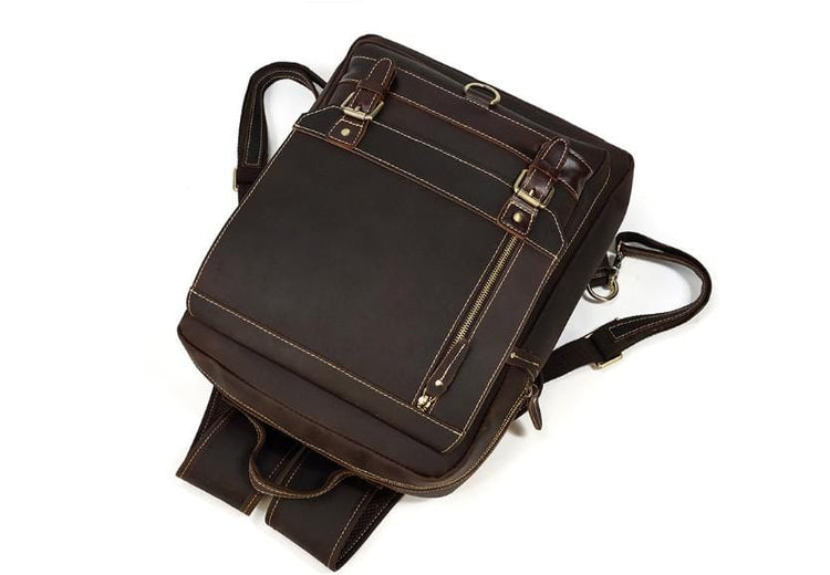 leather laptop backpack mens