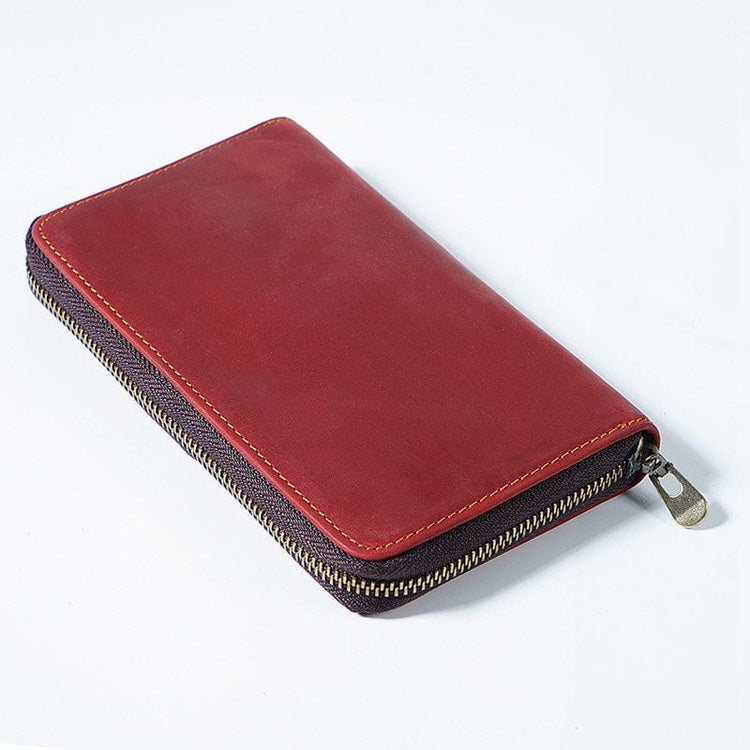Red Sketcher Leather Pencil Case Pen Bag Box
