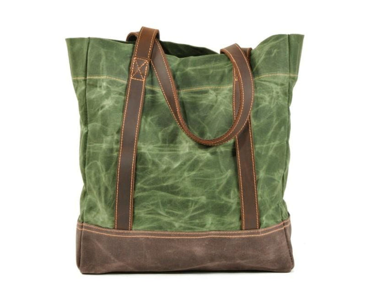 green canvas work tote bags