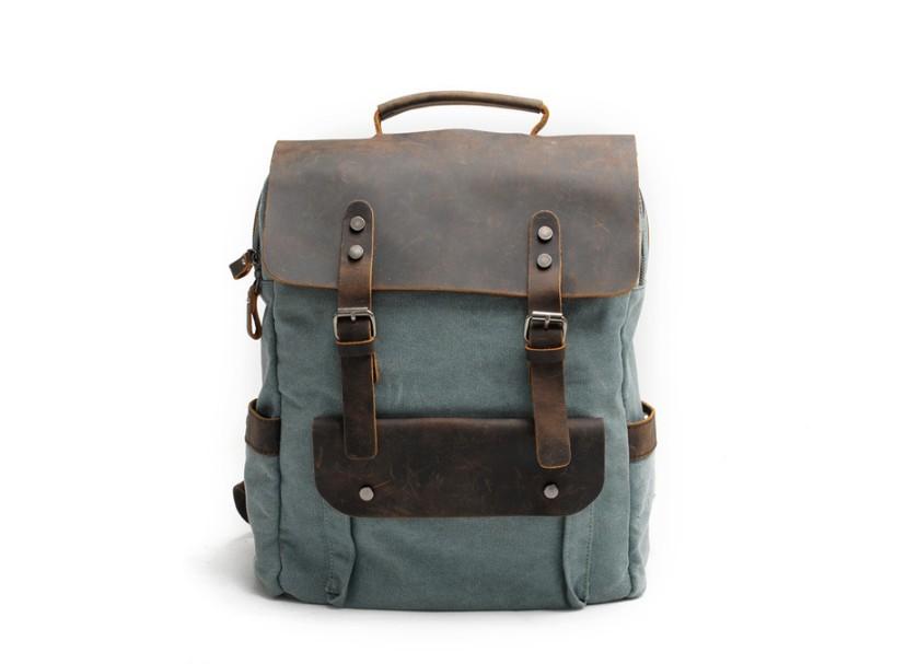 Sac à dos vintage en toile cirée pour ordinateur portable Sac à dos vintage en toile cirée pour ordinateur portable
