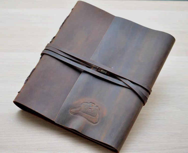 rustic leather photo album for pet