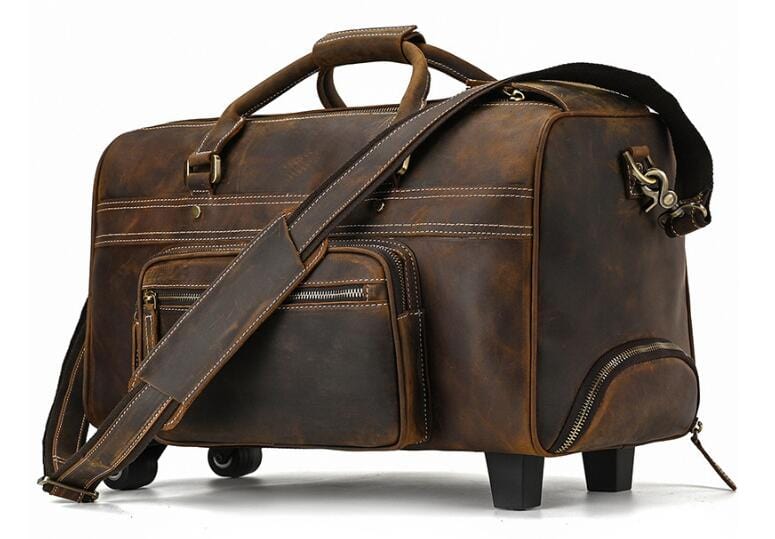 Weekender Leather Mens Duffle Travel Bag LeatherNeo