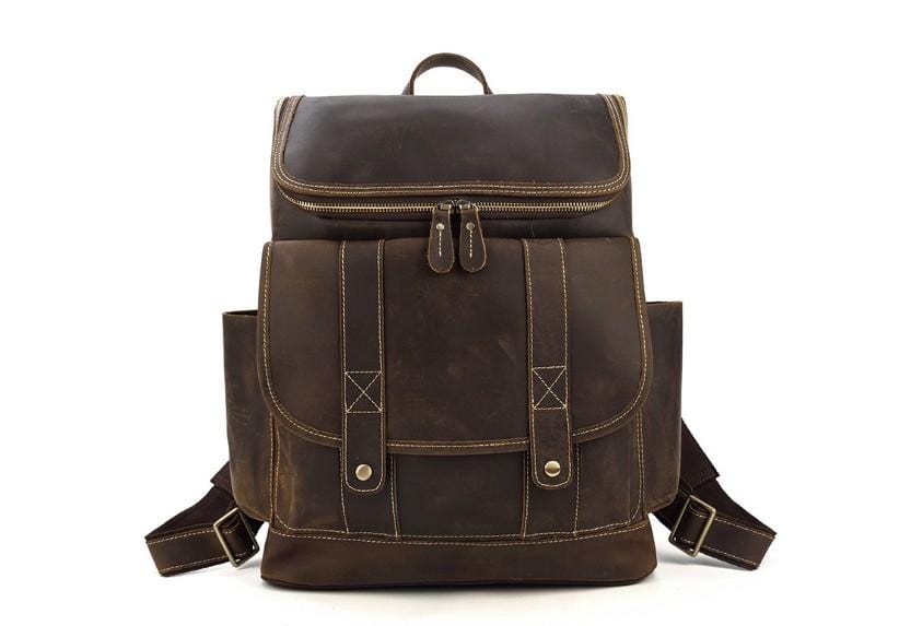 baggu leather work backpack Buffalo Brown Leather Laptop Work Backpack Purse – LeatherNeo